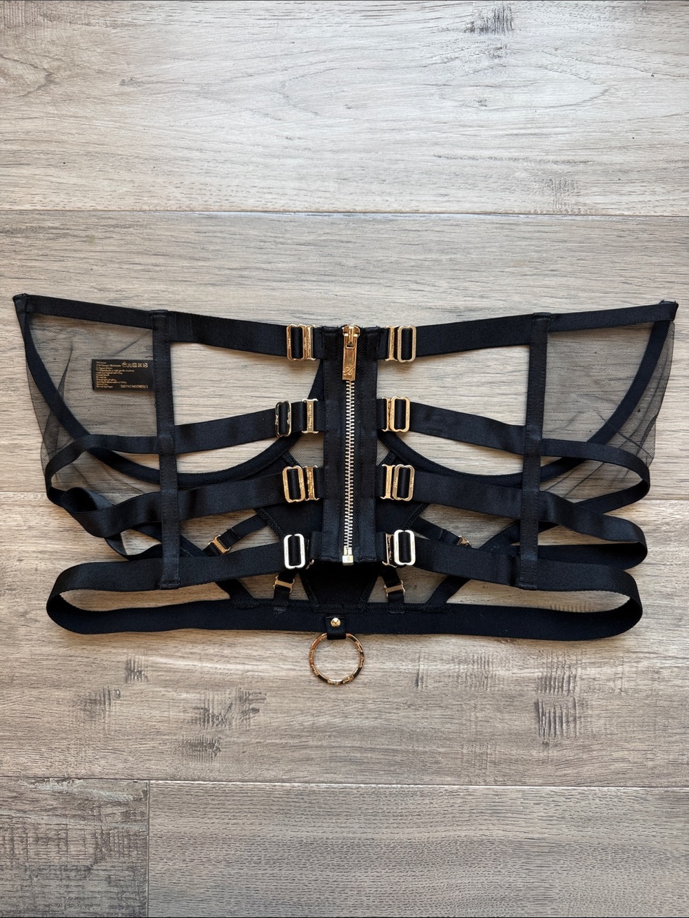 Honey Birdette Black Mesh Strappy Harness - Picture 2 of 9